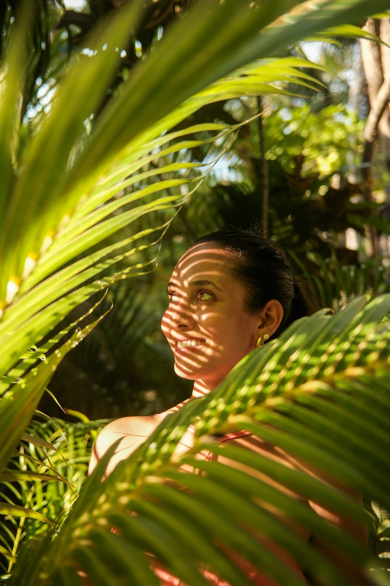 A portrait in dappled natural light in Asheville